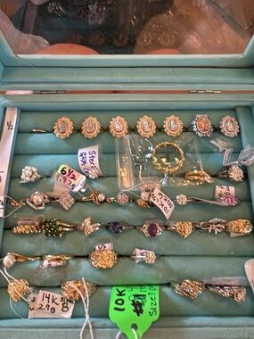 14k and 10k real gold and gem stones Elegant Gold and wg Rings start @ 150$